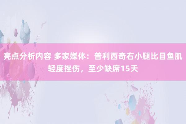 亮点分析内容 多家媒体：普利西奇右小腿比目鱼肌轻度挫伤，至少缺席15天