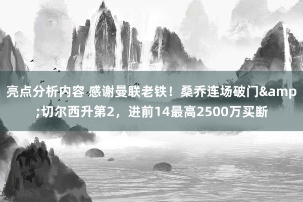 亮点分析内容 感谢曼联老铁！桑乔连场破门&切尔西升第2，进前14最高2500万买断