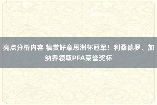 亮点分析内容 犒赏好意思洲杯冠军！利桑德罗、加纳乔领取PFA荣誉奖杯