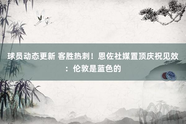 球员动态更新 客胜热刺！恩佐社媒置顶庆祝见效：伦敦是蓝色的